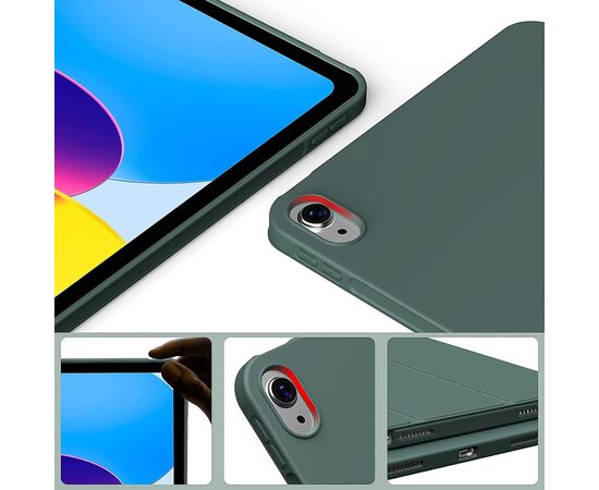 Чехол для планшета BeCover Tri Fold Soft TPU mount Apple Pencil Apple iPad 10.9" 2022 Dark Green (708460), изображение 3 Чехол для планшета BeCover Tri Fold Soft TPU mount Apple Pencil Apple iPad 10.9" 2022 Dark Green (708460), изображение 3