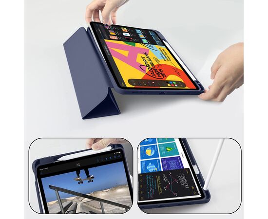 Чехол для планшета BeCover Tri Fold Soft TPU mount Apple Pencil Apple iPad Air 5 (2022) 10.9" Deep Blue (708454), изображение 3 Чехол для планшета BeCover Tri Fold Soft TPU mount Apple Pencil Apple iPad Air 5 (2022) 10.9" Deep Blue (708454), изображение 3