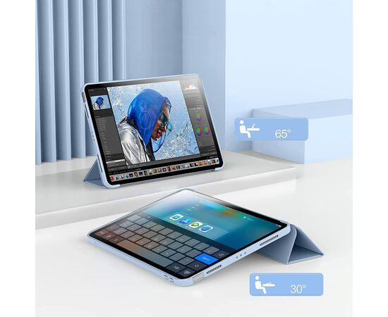 Чехол для планшета BeCover Tri Fold Soft TPU Silicone Apple iPad 10.9" 2022 Light Blue (708522), изображение 5 Чехол для планшета BeCover Tri Fold Soft TPU Silicone Apple iPad 10.9" 2022 Light Blue (708522), изображение 5