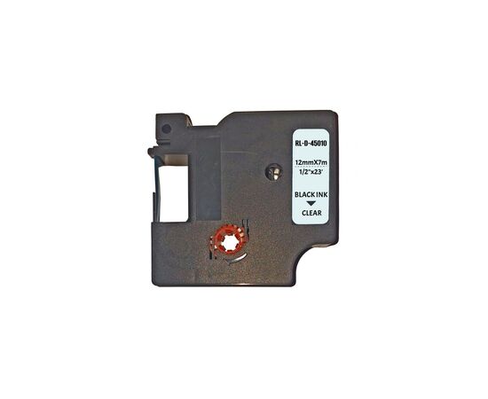 Лента для принтера этикеток UKRMARK D-45010P-BK/CL, совместима с DYMO 45010 / S0720500, для серии D1. 12мм х 7м. black on transparen (D-45010P-BK/CL)