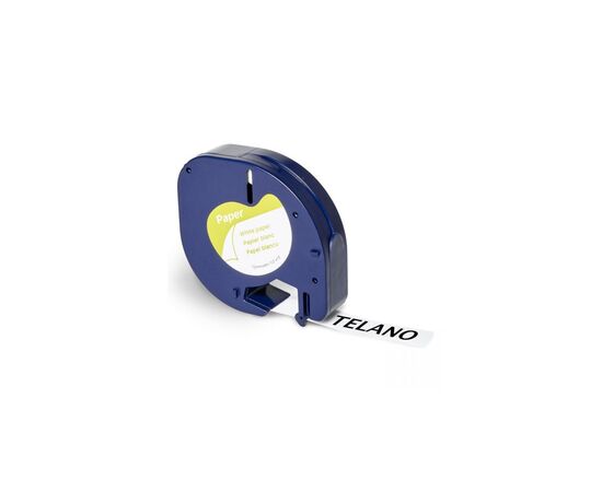 Етикетка самоклеюча UKRMARK D-91200-BK/WT, сумісна з DYMO 91200/S0721510, для серії LT. 12мм х 4м. black on white (D-91200-BK/WT)