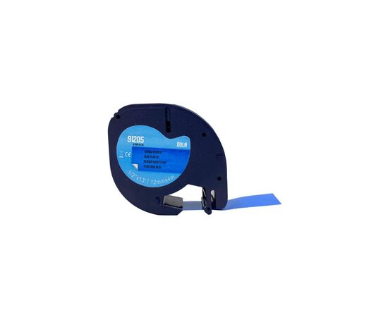 Лента для принтера этикеток UKRMARK D-91205-BK/BL, совместима с DYMO 91205 / S0721650, для серии LT. 12мм х 4м. black on синем (D-91205-BK/BL)