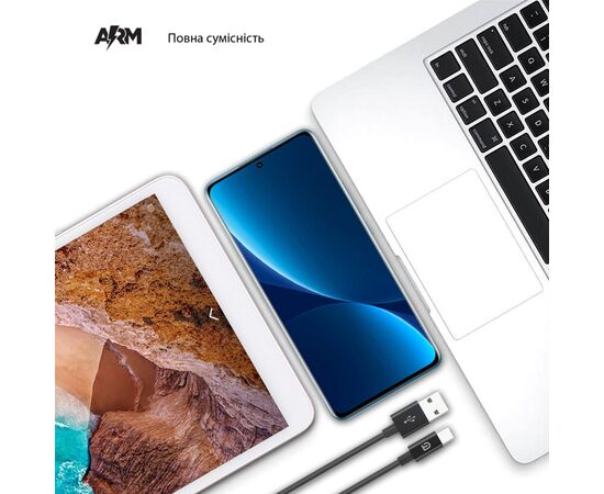 Дата кабель USB 2.0 AM to Type-C 1.2m AMD718BL black Armorstandart (ARM64372), изображение 2