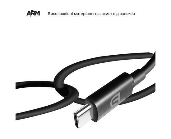 Дата кабель USB 2.0 AM to Type-C 1.2m AMD718BL black Armorstandart (ARM64372), изображение 3