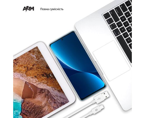 Дата кабель USB 2.0 AM to Type-C 1.2m AMD718L white Armorstandart (ARM64298), изображение 2