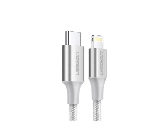Дата кабель USB-C to Lightning 1.0m US304 MFI White Ugreen (US304/70523), изображение 2 Дата кабель USB-C to Lightning 1.0m US304 MFI White Ugreen (US304/70523), изображение 2