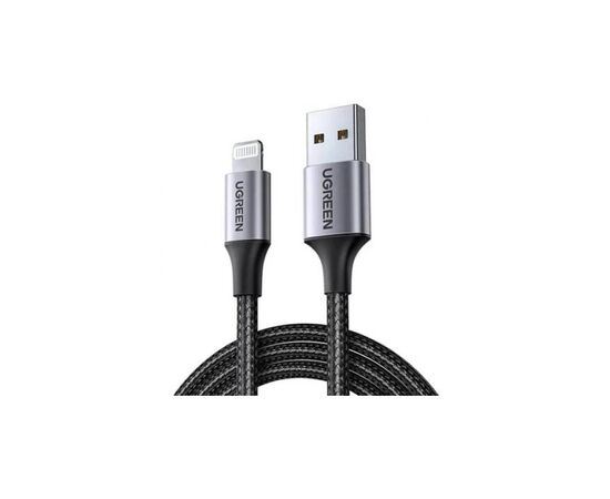 Дата кабель USB 2.0 AM to Lightning 1.5m US199 MFI Black Ugreen (US199/60157)