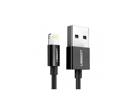 Дата кабель USB 2.0 AM to Lightning 1.0m US155 MFI Black Ugreen (US155/80822), изображение 2 Дата кабель USB 2.0 AM to Lightning 1.0m US155 MFI Black Ugreen (US155/80822), изображение 2