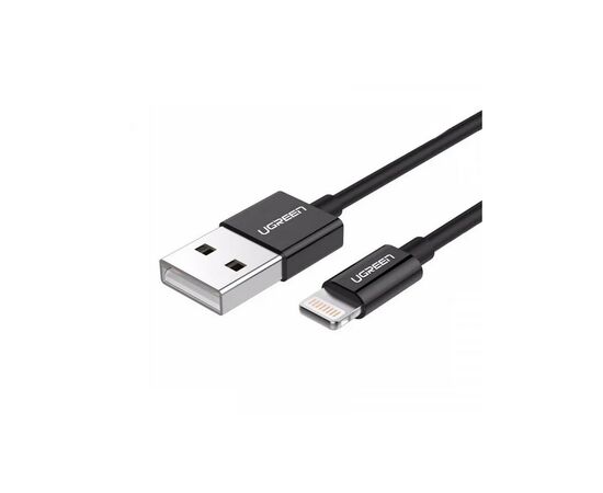 Дата кабель USB 2.0 AM to Lightning 1.0m US155 MFI Black Ugreen (US155/80822), изображение 3 Дата кабель USB 2.0 AM to Lightning 1.0m US155 MFI Black Ugreen (US155/80822), изображение 3