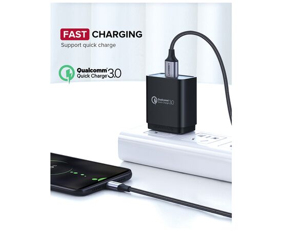 Дата кабель USB 2.0 AM to Micro 5P 1.5m US290 Silver Ugreen (US290/60152), изображение 5 Дата кабель USB 2.0 AM to Micro 5P 1.5m US290 Silver Ugreen (US290/60152), изображение 5