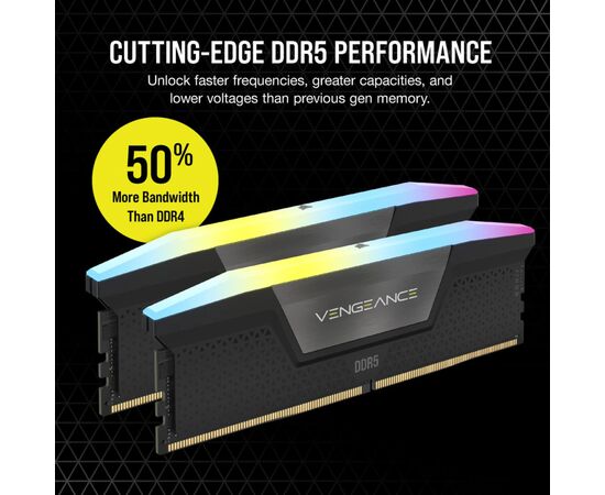 Модуль пам'яті для комп'ютера DDR5 32GB (2x16GB) 5200 MHz Vengeance RGB Corsair (CMH32GX5M2B5200Z40K), зображення 7 Модуль пам'яті для комп'ютера DDR5 32GB (2x16GB) 5200 MHz Vengeance RGB Corsair (CMH32GX5M2B5200Z40K), зображення 7