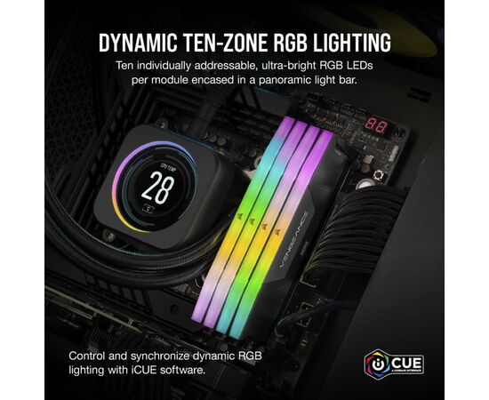 Модуль пам'яті для комп'ютера DDR5 32GB (2x16GB) 5200 MHz Vengeance RGB Corsair (CMH32GX5M2B5200Z40K), зображення 9 Модуль пам'яті для комп'ютера DDR5 32GB (2x16GB) 5200 MHz Vengeance RGB Corsair (CMH32GX5M2B5200Z40K), зображення 9