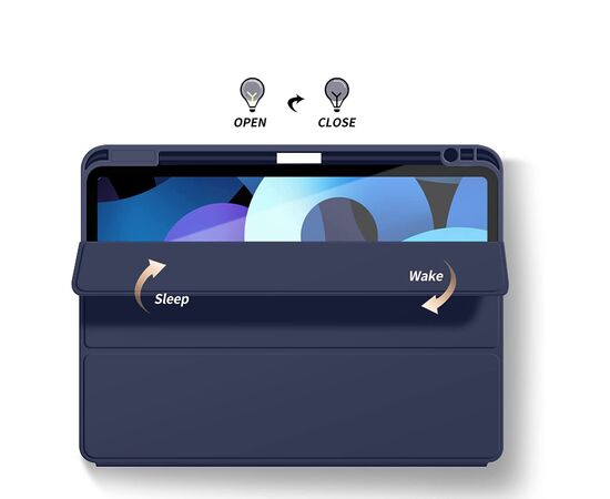 Чехол для планшета BeCover Tri Fold Soft TPU mount Apple Pencil Apple iPad 10.2 2019/2020/2021 Deep Blue (708456), изображение 3 Чехол для планшета BeCover Tri Fold Soft TPU mount Apple Pencil Apple iPad 10.2 2019/2020/2021 Deep Blue (708456), изображение 3