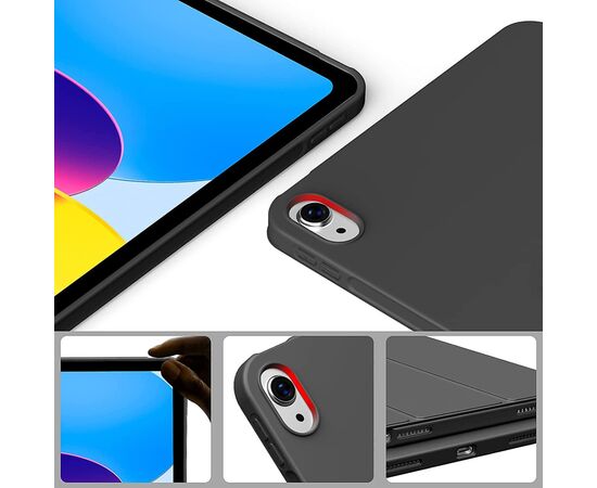 Чехол для планшета BeCover Tri Fold Soft TPU mount Apple Pencil Apple iPad 10.9" 2022 Black (708459), изображение 4 Чехол для планшета BeCover Tri Fold Soft TPU mount Apple Pencil Apple iPad 10.9" 2022 Black (708459), изображение 4