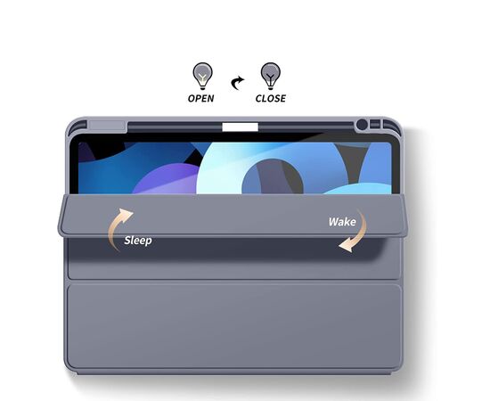 Чехол для планшета BeCover Tri Fold Soft TPU mount Apple Pencil Apple iPad Air 5 (2022) 10.9" Purple (708455), изображение 3 Чехол для планшета BeCover Tri Fold Soft TPU mount Apple Pencil Apple iPad Air 5 (2022) 10.9" Purple (708455), изображение 3