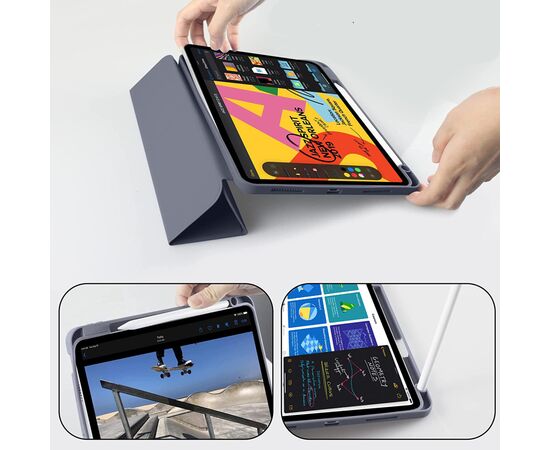 Чехол для планшета BeCover Tri Fold Soft TPU mount Apple Pencil Apple iPad Air 5 (2022) 10.9" Purple (708455), изображение 4 Чехол для планшета BeCover Tri Fold Soft TPU mount Apple Pencil Apple iPad Air 5 (2022) 10.9" Purple (708455), изображение 4