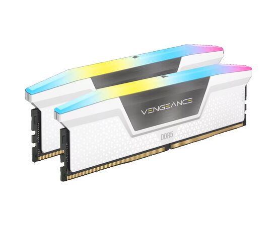 Модуль памяти для компьютера DDR5 32GB (2x16GB) 5200 MHz Vengeance RGB White Corsair (CMH32GX5M2B5200C40W)
