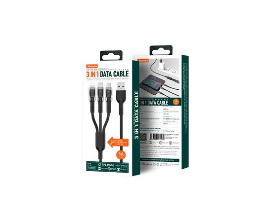 Дата кабель USB 2.0 AM to Lightning + Micro 5P + Type-C PD-B94th Black Proda (PD-B94th-BK), изображение 2 Дата кабель USB 2.0 AM to Lightning + Micro 5P + Type-C PD-B94th Black Proda (PD-B94th-BK), изображение 2