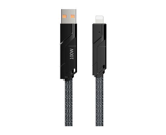 Дата кабель USB 2.0 AM/USB-C to Lightning + Type-C 1.5m PD-B96th Black Proda (PD-B96th-BK), изображение 2 Дата кабель USB 2.0 AM/USB-C to Lightning + Type-C 1.5m PD-B96th Black Proda (PD-B96th-BK), изображение 2