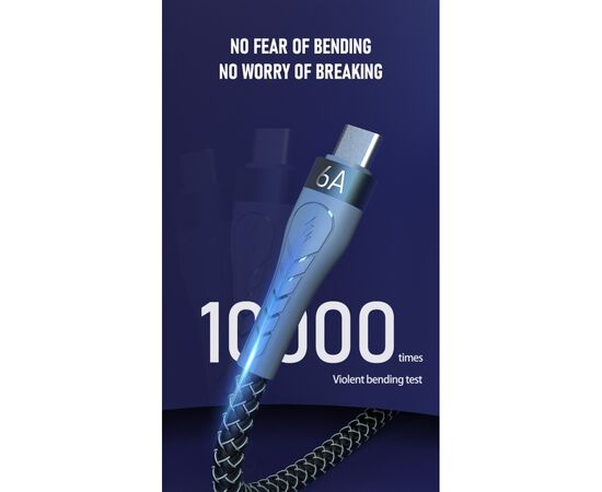 Дата кабель USB-C to USB-C 1.5m PD-B70a Proda (PD-B70a-GR), изображение 4 Дата кабель USB-C to USB-C 1.5m PD-B70a Proda (PD-B70a-GR), изображение 4