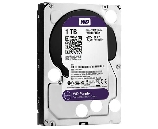 Жесткий диск 3.5" 1TB WD (WD10PURZ), изображение 2 Жесткий диск 3.5" 1TB WD (WD10PURZ), изображение 2