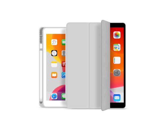 Чехол для планшета BeCover Tri Fold Soft TPU mount Apple Pencil Apple iPad 10.2 2019/2020/2021 Gray (706744), изображение 2 Чехол для планшета BeCover Tri Fold Soft TPU mount Apple Pencil Apple iPad 10.2 2019/2020/2021 Gray (706744), изображение 2