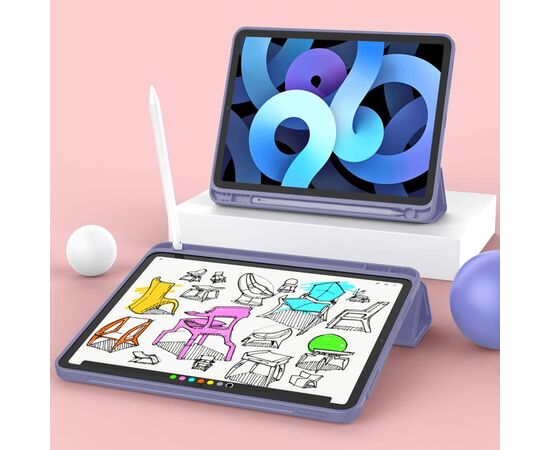 Чехол для планшета BeCover Tri Fold Soft TPU mount Apple Pencil Apple iPad Air 4 10.9 2020/2022 Purple (706751), изображение 4 Чехол для планшета BeCover Tri Fold Soft TPU mount Apple Pencil Apple iPad Air 4 10.9 2020/2022 Purple (706751), изображение 4