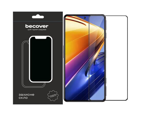 Стекло защитное BeCover Poco F4 Black (709274)