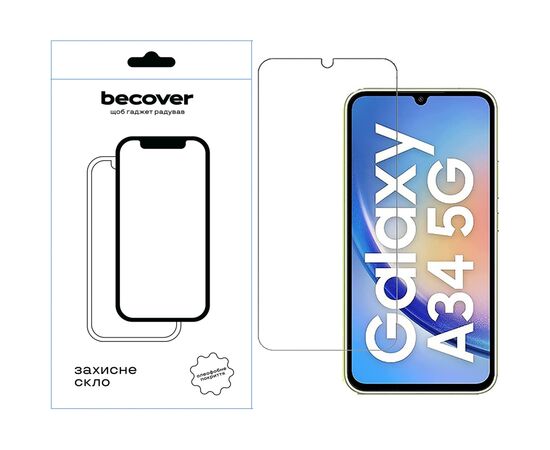 Стекло защитное BeCover Samsung Galaxy A34 5G SM-A346 3D Crystal Clear Glass (709257)