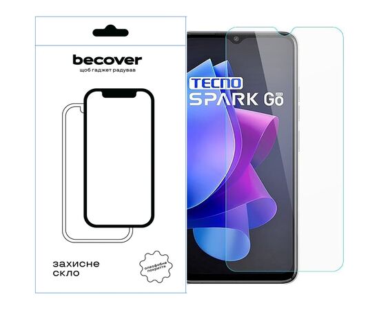 Стекло защитное BeCover Tecno Spark Go 2023 (BF7) 3D Crystal Clear Glass (709263)