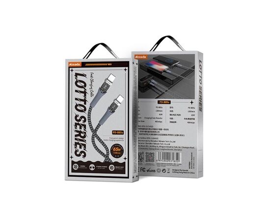 Дата кабель USB-C to USB-C 1.3m Lotto PD-B89CC Black Proda (PD-B89 (C-C)-BK), изображение 2 Дата кабель USB-C to USB-C 1.3m Lotto PD-B89CC Black Proda (PD-B89 (C-C)-BK), изображение 2