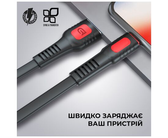 Дата кабель USB 2.0 AM to Type-C 1.0m AR15 2.4A black Armorstandart (ARM59536), зображення 3 Дата кабель USB 2.0 AM to Type-C 1.0m AR15 2.4A black Armorstandart (ARM59536), зображення 3