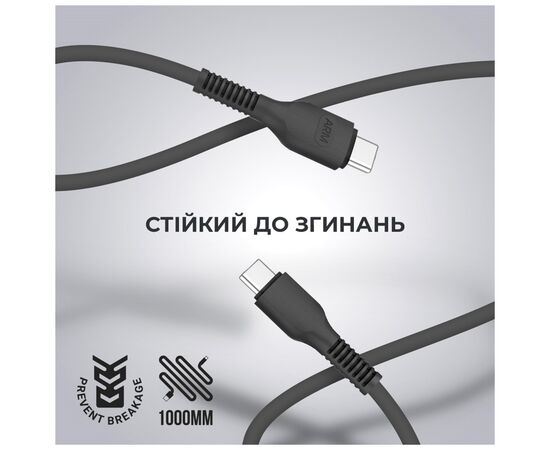 Дата кабель USB-C to USB-C 1.0m AR88 3A black Armorstandart (ARM65293), изображение 2