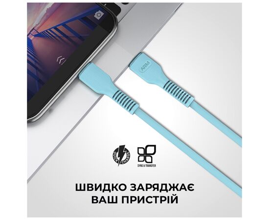 Дата кабель USB-C to USB-C 1.0m AR88 3A blue Armorstandart (ARM65292), изображение 3