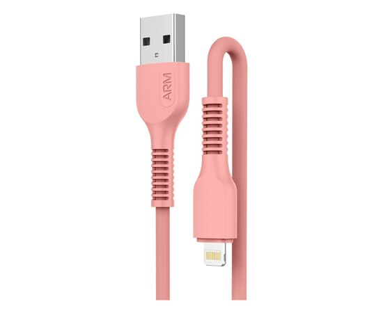 Дата кабель USB 2.0 AM to Lightning 1.0m AR88 2.4A peach Armorstandart (ARM65286)