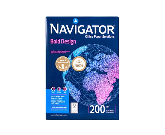 Бумага Navigator Paper А4, BoldDesign, 200 г/м2, 150 арк, клас А (989477)