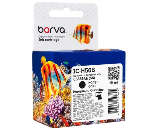 Картридж Barva HP 56 black/C6656AE, 19 мл (IC-H56B)