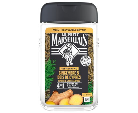 Гель для душа Le Petit Marseillais 4 в 1 Имбирь и Кипарис 250 мл (3574661633725/3574661714523)