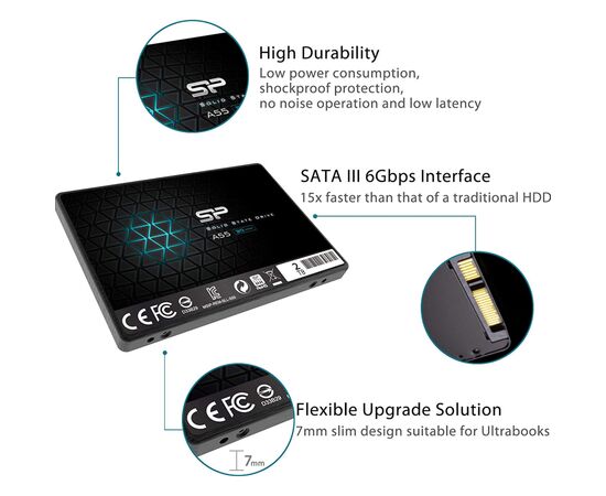 Накопитель SSD 2.5" 2TB Silicon Power (SP002TBSS3A55S25), изображение 6 Накопитель SSD 2.5" 2TB Silicon Power (SP002TBSS3A55S25), изображение 6