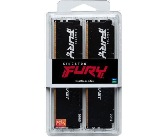 Модуль памяти для компьютера DDR5 64GB (2x32GB) 5200 MHz Beast Black Kingston Fury (ex.HyperX) (KF552C36BBEK2-64), изображение 5 Модуль памяти для компьютера DDR5 64GB (2x32GB) 5200 MHz Beast Black Kingston Fury (ex.HyperX) (KF552C36BBEK2-64), изображение 5