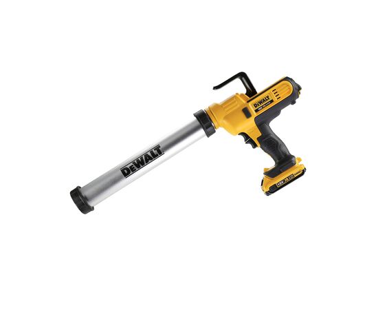 Пистолет для герметика DeWALT 18В XR Li-lon, 2Ah, контейнер 300 - 600 мл (DCE580D1), изображение 2 Пистолет для герметика DeWALT 18В XR Li-lon, 2Ah, контейнер 300 - 600 мл (DCE580D1), изображение 2
