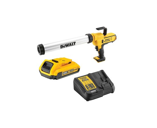 Пістолет для герметика DeWALT 18В XR Li-lon, 2Ah, контейнер 300 - 600 мл (DCE580D1)