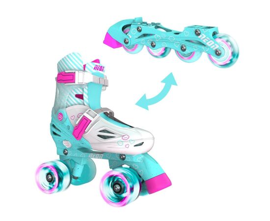 Роликовые коньки Neon Сombo Turquoise розмір 34-37 (NT10T4), изображение 2 Роликовые коньки Neon Сombo Turquoise розмір 34-37 (NT10T4), изображение 2