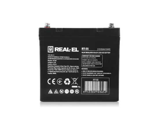 Батарея к ИБП REAL-EL RT-55, 12V-55Ah (RT-55), изображение 4