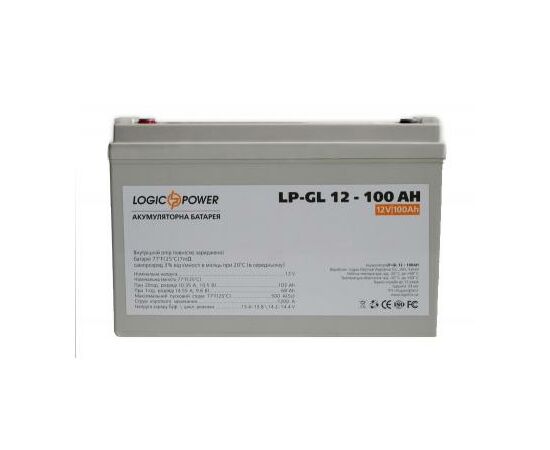 Батарея к ИБП LogicPower GL 12В 100 Ач (2323), изображение 3 Батарея к ИБП LogicPower GL 12В 100 Ач (2323), изображение 3