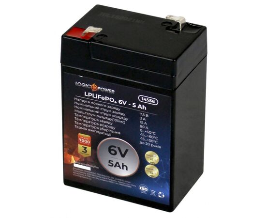 Батарея LiFePo4 LogicPower LiFePO4 6V-5Ah (14556)