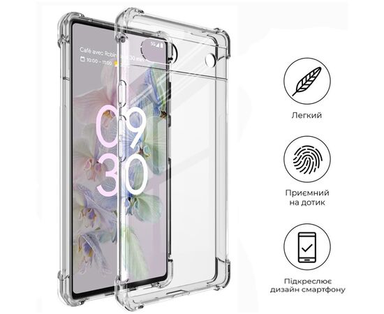 Чохол до мобільного телефона BeCover Anti-Shock Google Pixel 6A Clear (709336), зображення 5 Чохол до мобільного телефона BeCover Anti-Shock Google Pixel 6A Clear (709336), зображення 5