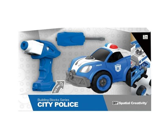 Конструктор Diy Spatial Creativity Полицейская машина с электродвигателем (CJ-1365063), изображение 5