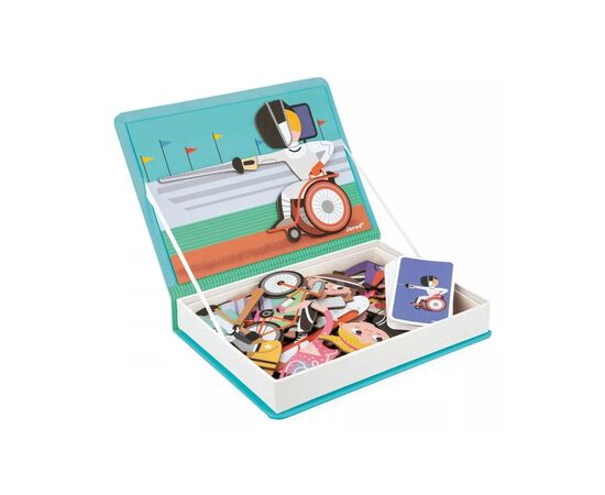 Развивающая игрушка Janod Магнитная книга Спорт (J02596), изображение 2 Развивающая игрушка Janod Магнитная книга Спорт (J02596), изображение 2