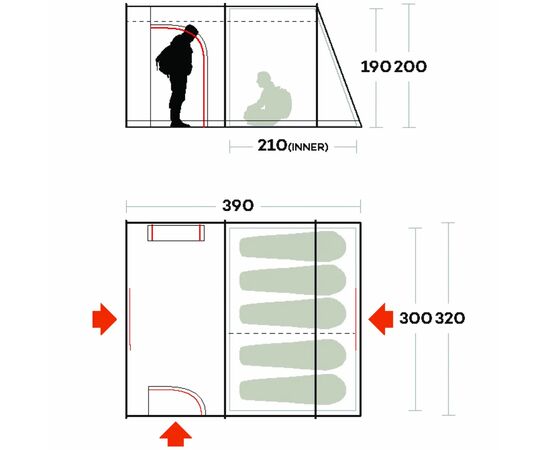 Палатка Ferrino Fenix 5 Petrol (928939), изображение 4 Палатка Ferrino Fenix 5 Petrol (928939), изображение 4
